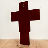 Modern Aluminum Crucifix with Gold-Plated Details