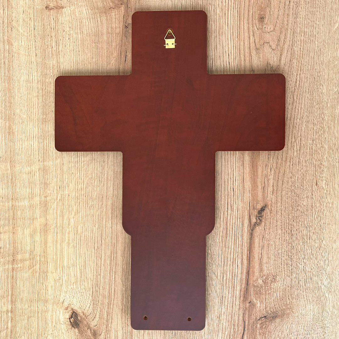 Modern Aluminum Crucifix with Gold-Plated Details