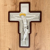 Modern Aluminum Crucifix with Gold-Plated Details