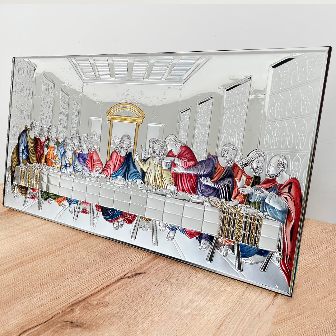 The Last Supper Plaque in Wood and Bilaminated Aluminum With Color