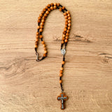 Cord Rosary with Olive Wood Beads