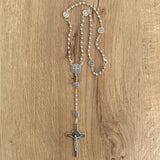 Italian Rosary with Roses and Saint Benedict Medal