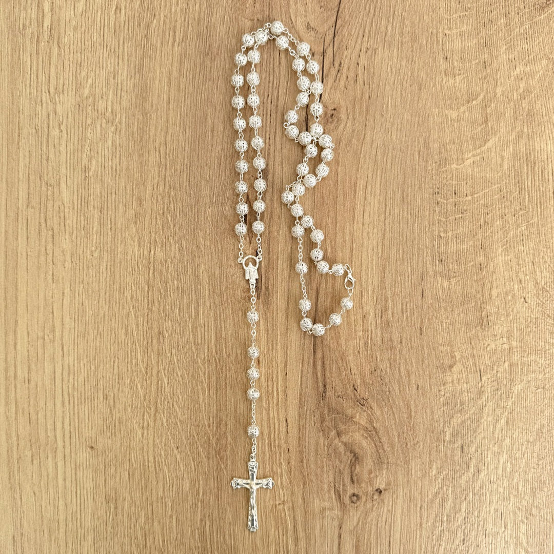 Italian Rosary on Zamak Chain with Large Filigree