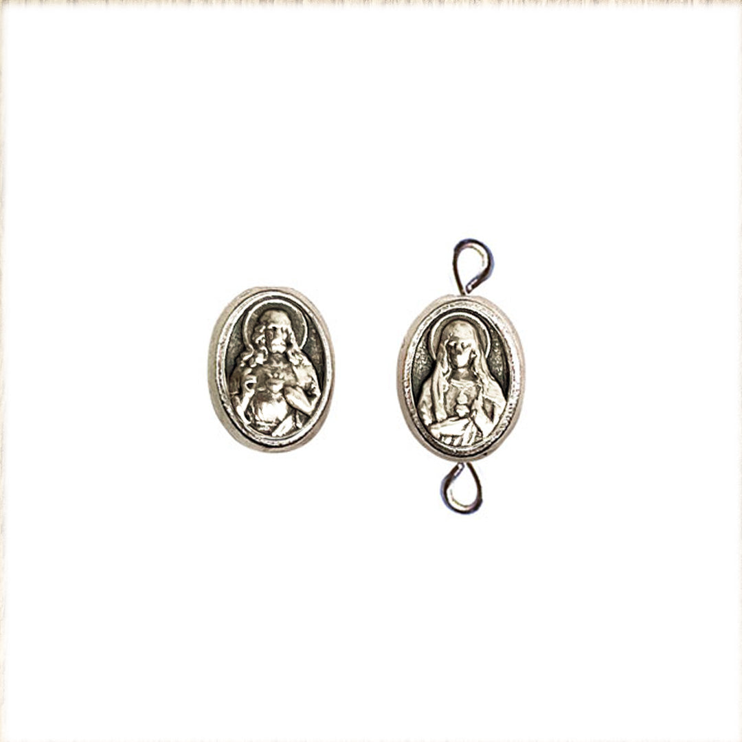 Bead Connector x 5 Units: Sacred Heart of Jesus - Immaculate Heart of Mary