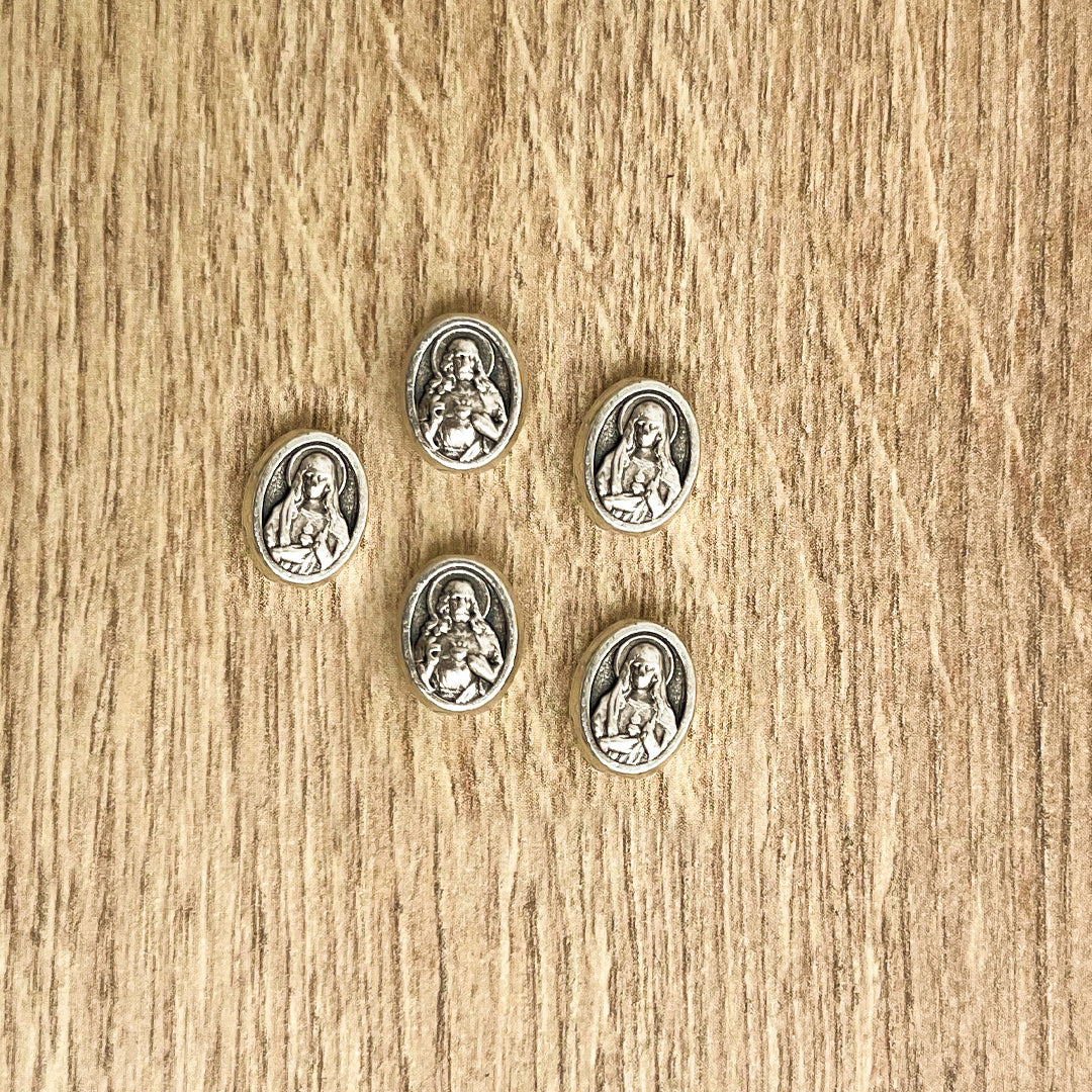 Bead Connector x 5 Units: Sacred Heart of Jesus - Immaculate Heart of Mary