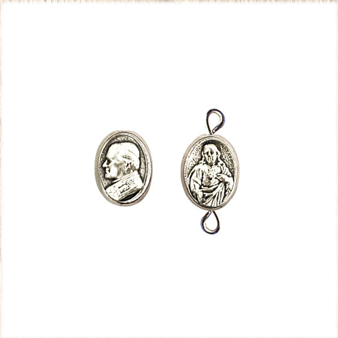 Bead Connector x 5 Units: Sacred Heart of Jesus - Pope John Paul II