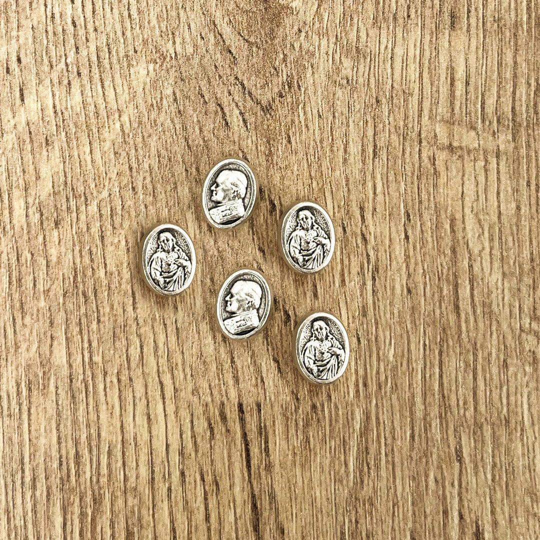 Bead Connector x 5 Units: Sacred Heart of Jesus - Pope John Paul II