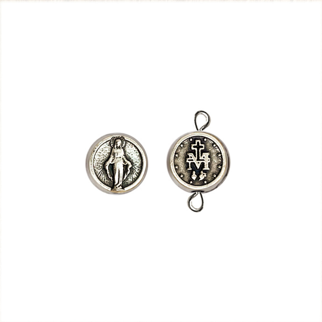 Bead Connector (Grano) x 5 Units: Miraculous Medal