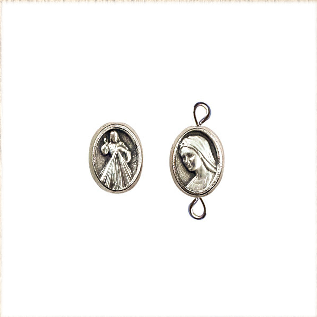 Bead Connector (Grano) x 5 Units: Our Lady of Peace - Jesus of Divine Mercy