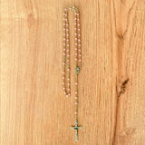 Italian Pink Glass Pearl Rosary