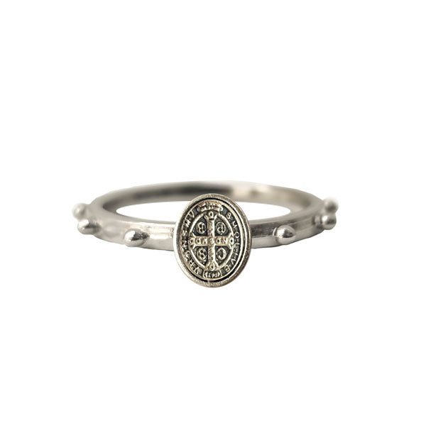 Italian Rosary Ring with Saint Benedict Medal