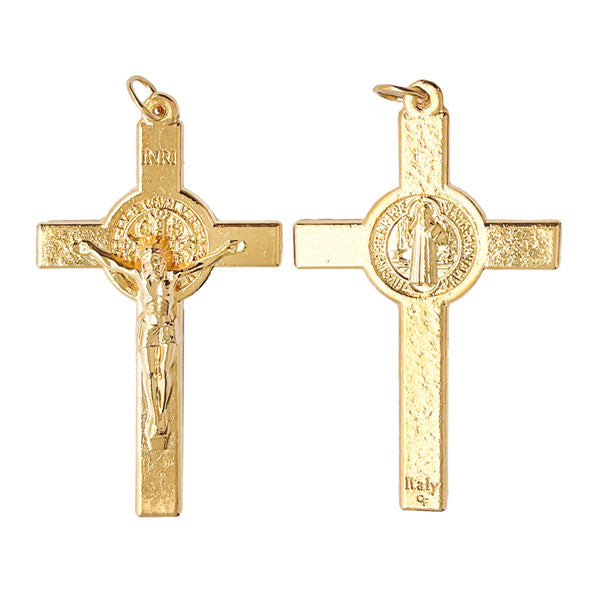 San Benito Christ or Cross Italian in Gold-Plated Zamak