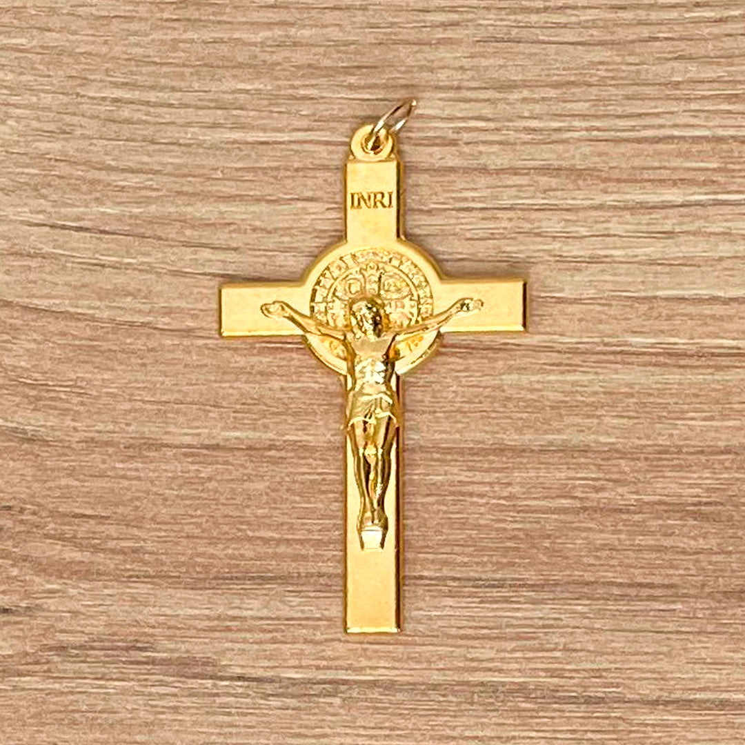 San Benito Christ or Cross Italian in Gold-Plated Zamak