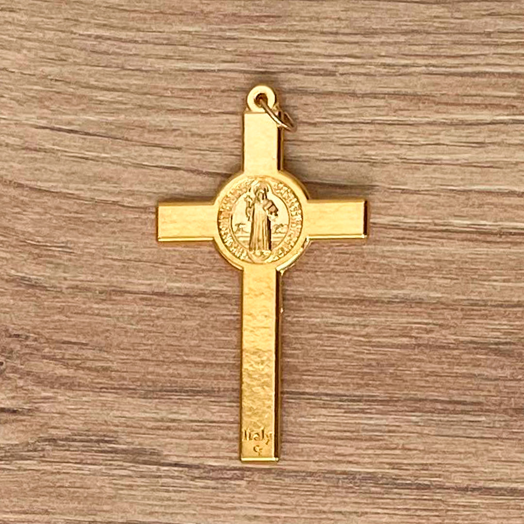 San Benito Christ or Cross Italian in Gold-Plated Zamak