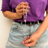 Rosary in Zamak with Rice-Shaped Beads