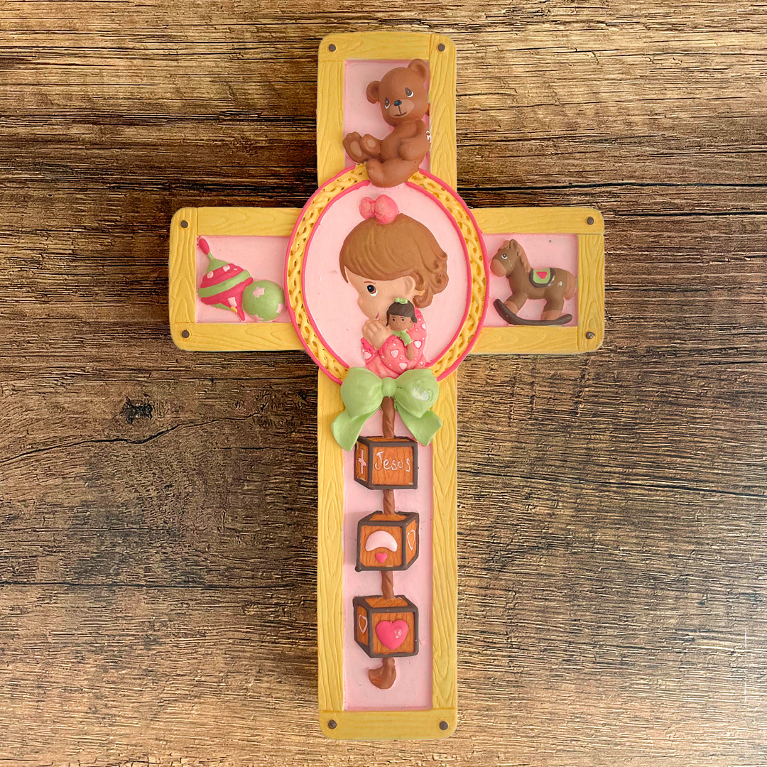 Large Protection Cross for Girl - Children's Room Deco