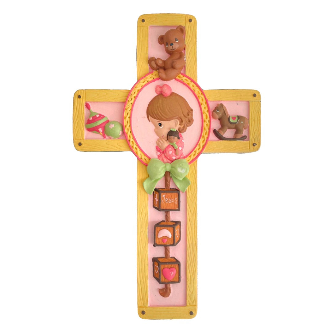 Large Protection Cross for Girl - Children's Room Deco