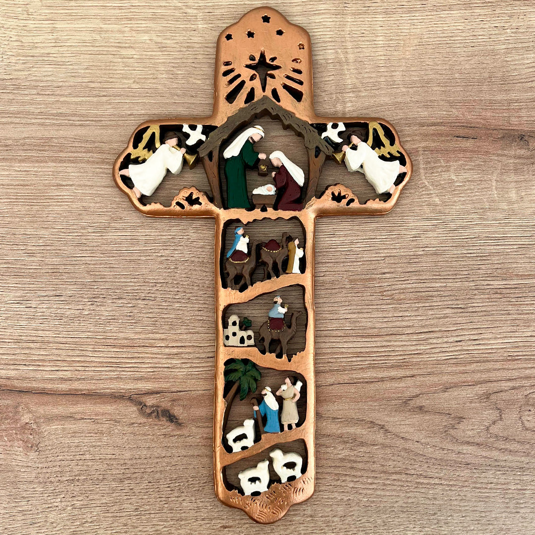 Wall Cross with Nativity Representation