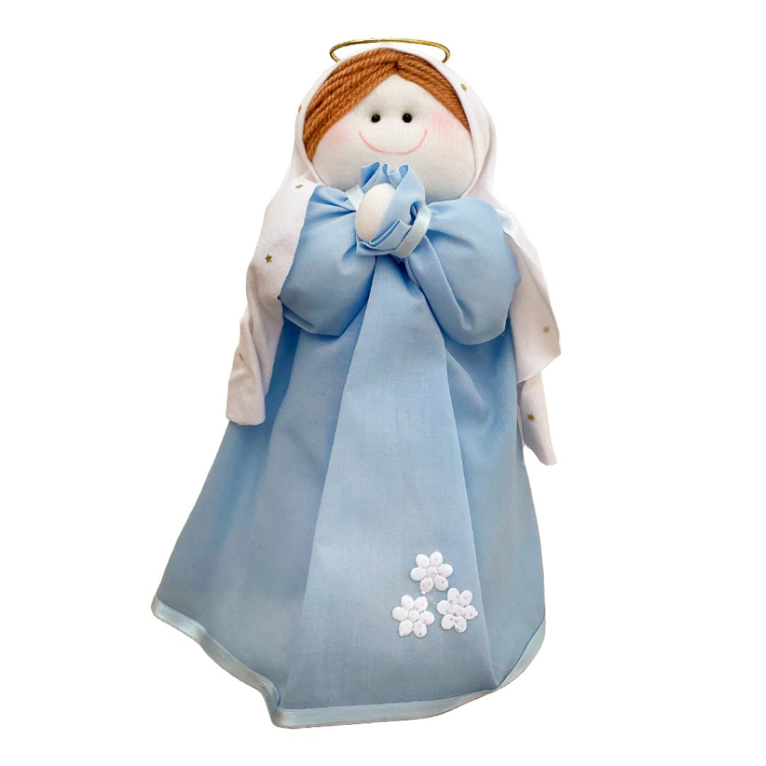 Children's Virgin Mary Fabric Doll – Blue Dress