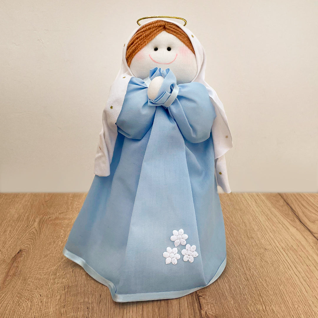 Children's Virgin Mary Fabric Doll – Blue Dress