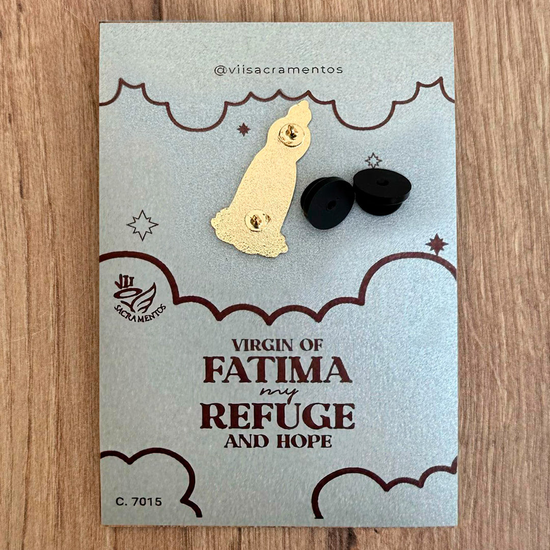 Metal Pin – Virgin of Fatima with Resin Coating