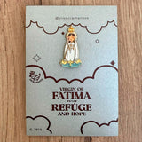 Metal Pin – Virgin of Fatima with Resin Coating