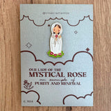 Metal Pin – Our Lady of the Mystical Rose with Resin Coating