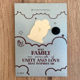 Metal Pin – Holy Family with Resin Coating