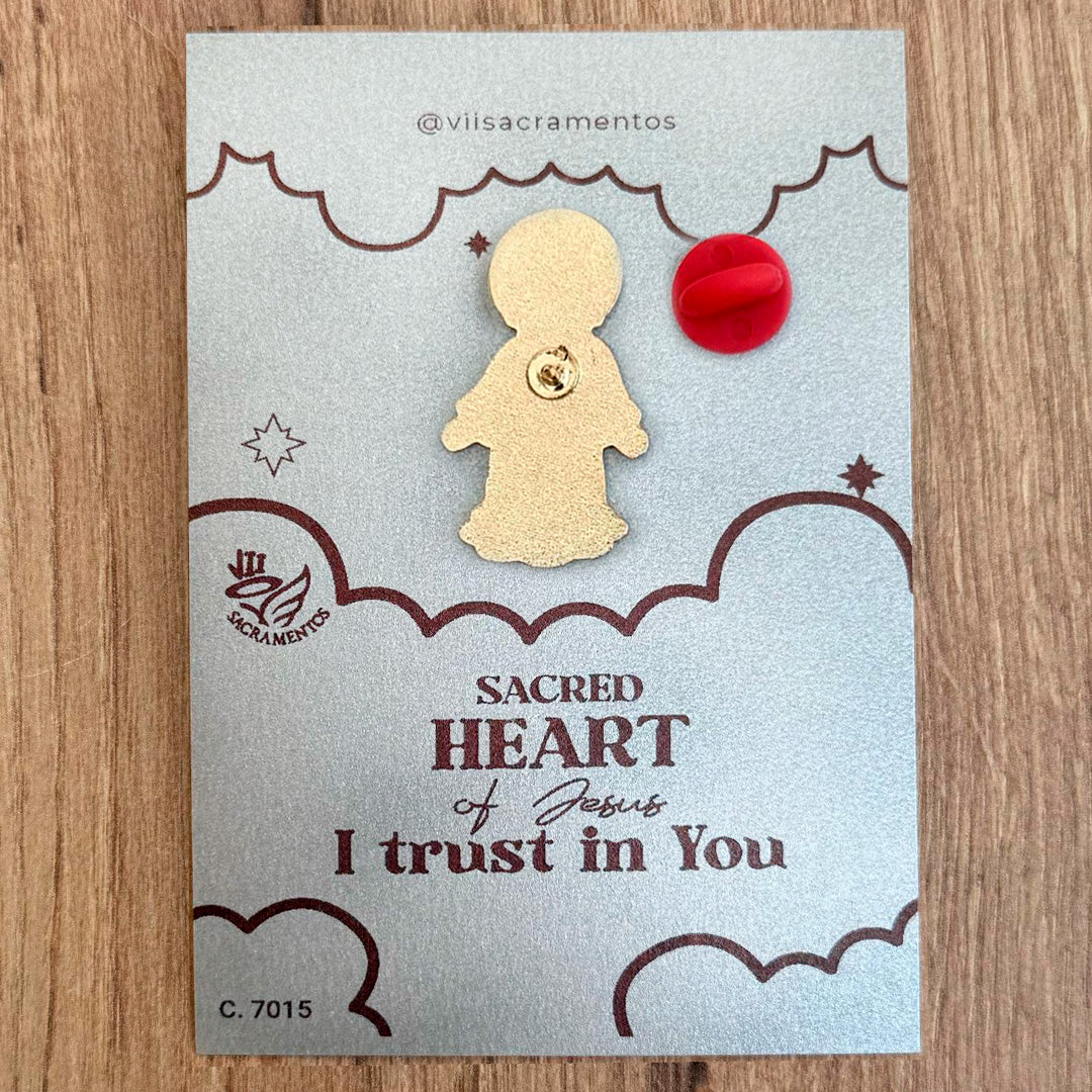 Metal Pin – Sacred Heart of Jesus with Resin Coating
