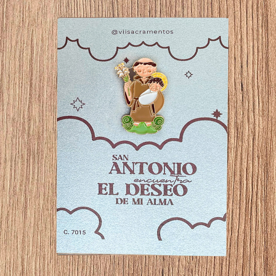 Metal Pin – St. Anthony with Resin Coating