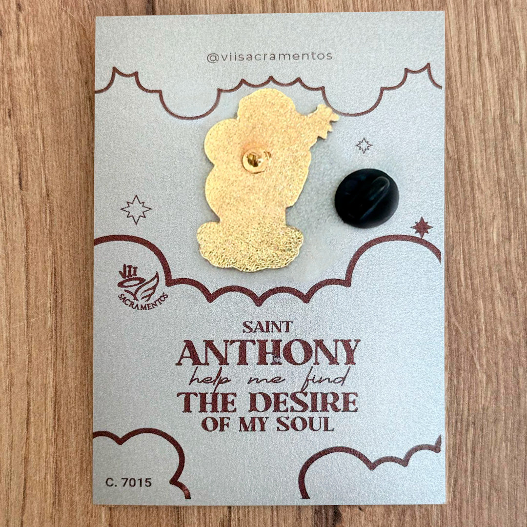 Metal Pin – St. Anthony with Resin Coating