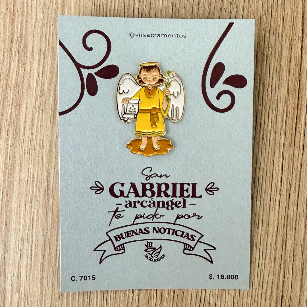 Metal Pin – Saint Gabriel the Archangel with Resin Coating