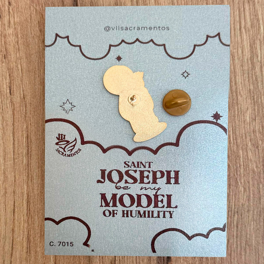 Metal Pin – St. Joseph with Resin Coating