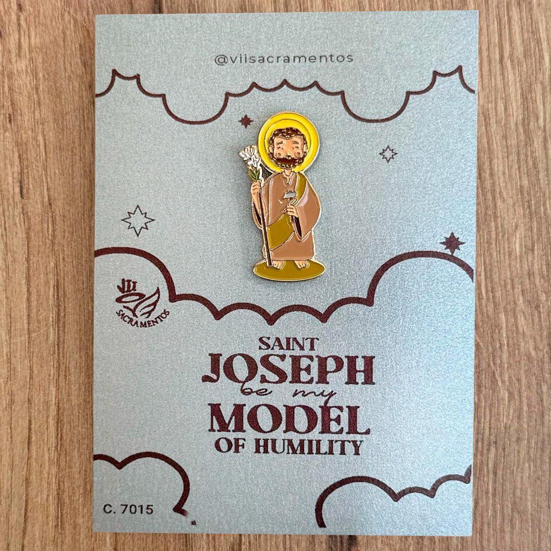 Metal Pin – St. Joseph with Resin Coating
