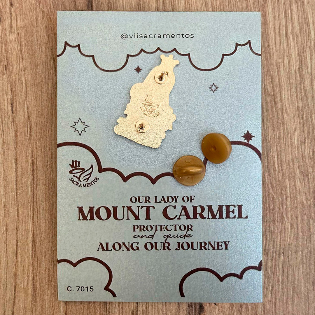 Metal Pin – Our Lady of Mount Carmel with Resin Coating