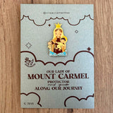 Metal Pin – Our Lady of Mount Carmel with Resin Coating