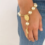 Large Pearl Decade Rosary Bracelet