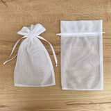 Large White Muslin Fabric Bag x 6 Units