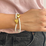 Pearl Bracelet with Our Lady of Fátima Medallion (Set of 2)