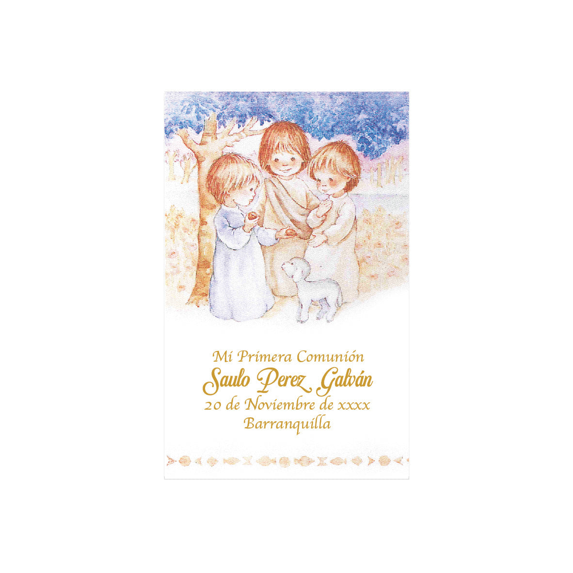 Spanish-Style First Communion Card with Blue Sky Design - Pack of 10 Units