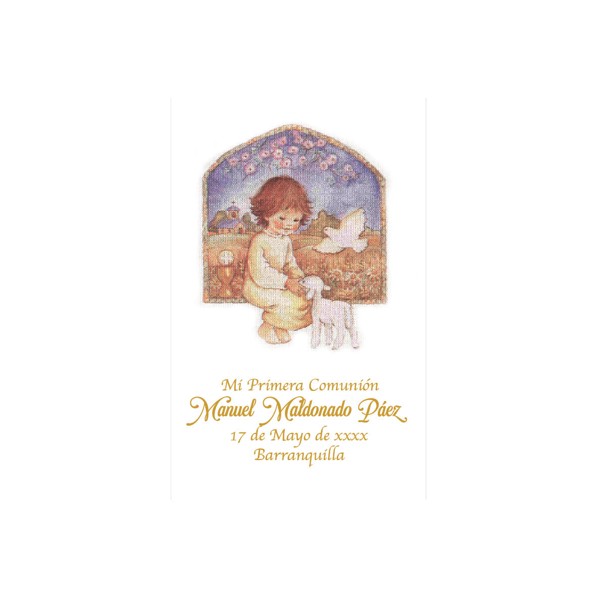 Spanish-Style Stamp for First Communion Grotto - Pack of 10 Units