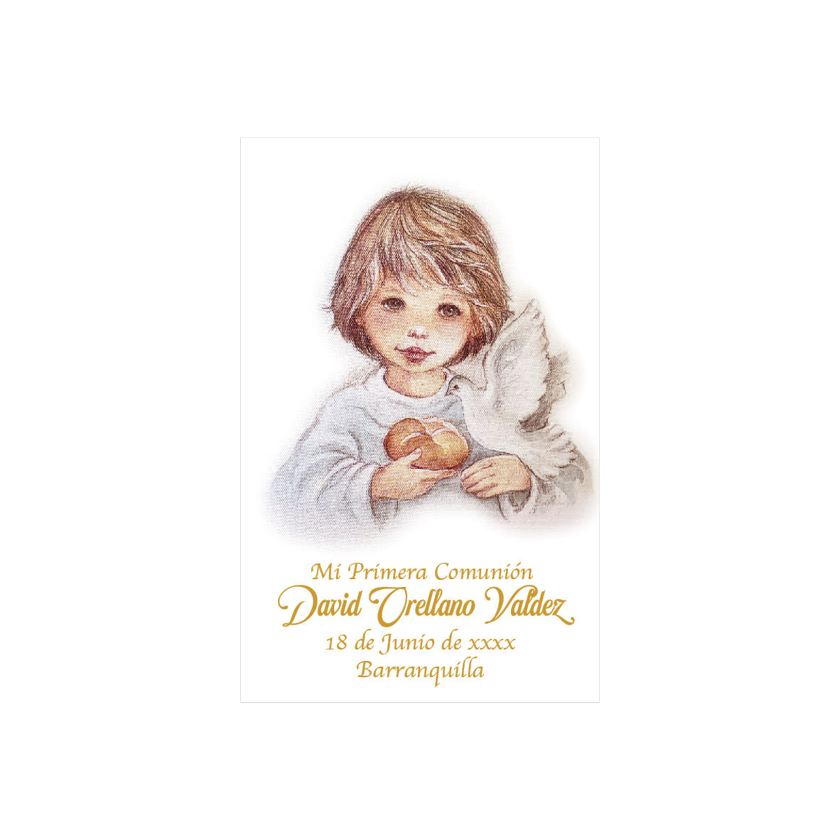 Spanish-Style Stamp for First Communion Dove - Pack of 10 Units