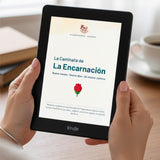La Caminata de la Encarnación — Catholic Marian devotional ebook by VII Sacramentos displayed on Kindle tablet