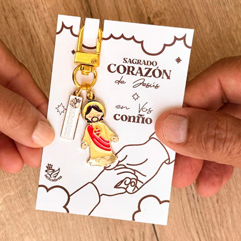 Sacred Heart keychain, design VII Sacraments Colombia