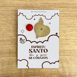 Holy Spirit dove enamel pin Espíritu Santo Catholic confirmation pin kawaii style VII Sacramentos handmade resin coated 3.2 cm devotional jewelry