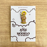 Saint Joseph enamel pin San Jose Catholic devotional pin kawaii style VII Sacramentos handmade resin coated 3.2 cm religious jewelry